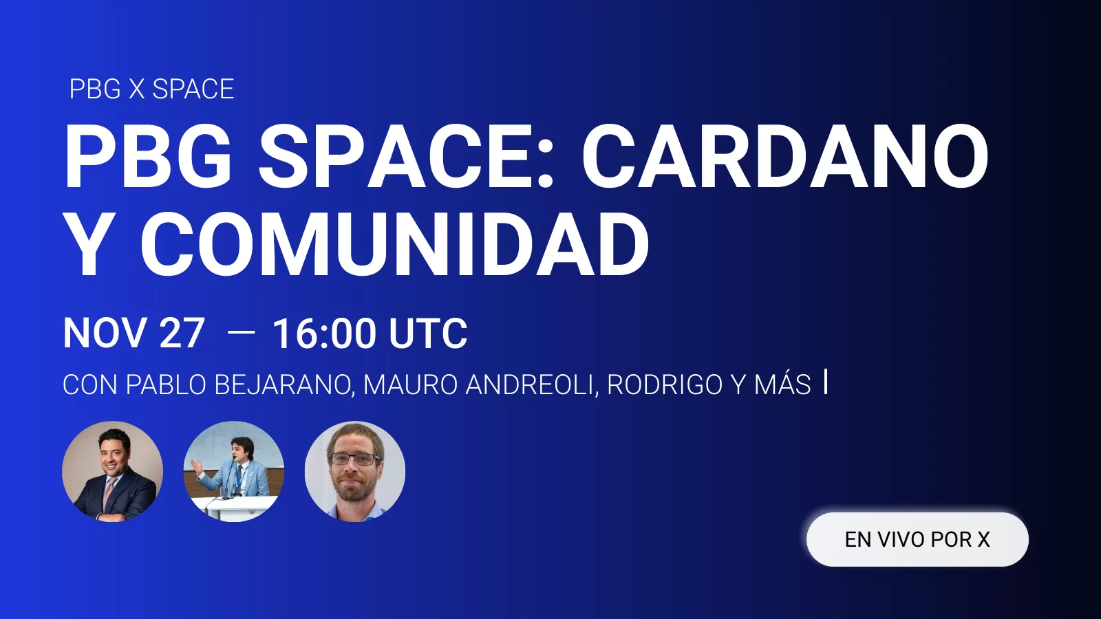 PBG Space Cardano y Comunidad X Space PBG